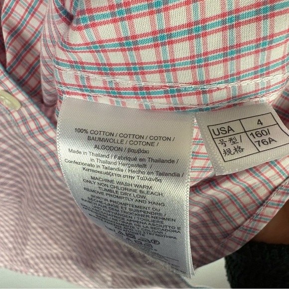 Brooks Brothers Pink Blue Plaid No-Iron Fitted Button Down Shirt - Picture 5 of 5